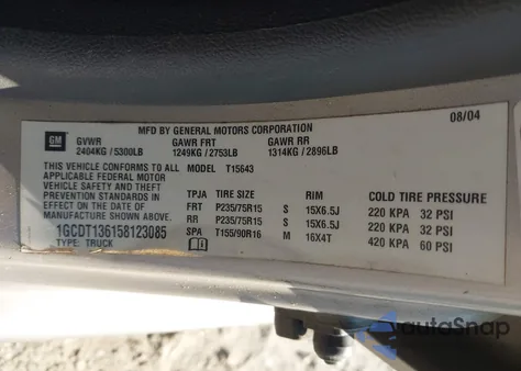 2005 Chevrolet Colorado Ls z USA, uszkodzony, nr VIN 1GCDT136158123085